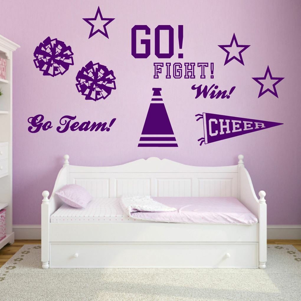 Cheerleading Wall Decal Set - Sports, Athlete, Girls, Teens, Kids, Bedroom, Art gallery