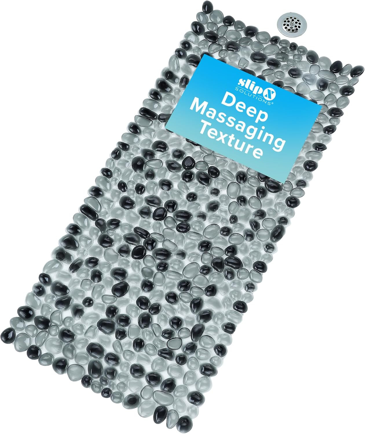 Slipx Solutions Non Slip Pebble Bath Mat for Shower & Bathtub 38X17 | River Rock gallery