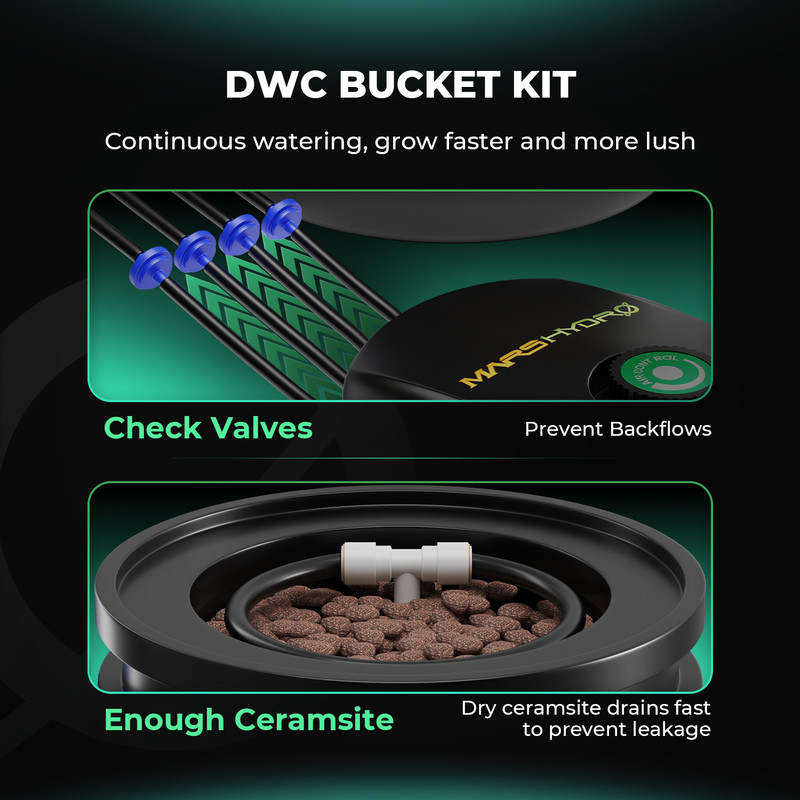 Mars Hydro DWC Hydroponics Grow System 5 Gallon Deep Water Culture with 2 Bucket gallery