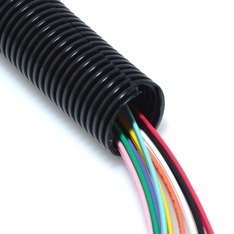 50 Ft. 3/8" Split Wire Loom Conduit Polyethylene Tubing Black Color Sleeve Tube gallery