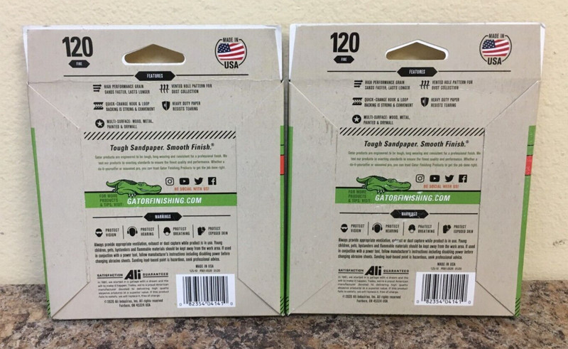 Gator 4141 5 in. Hook & Loop Sanding Discs 120 Grit Fine 2 Pks of 15 Pcs. gallery