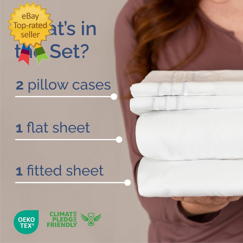 Queen Size 4 Piece Sheet Set - Comfy Breathable & Cooling Sheets - Hotel Luxury gallery