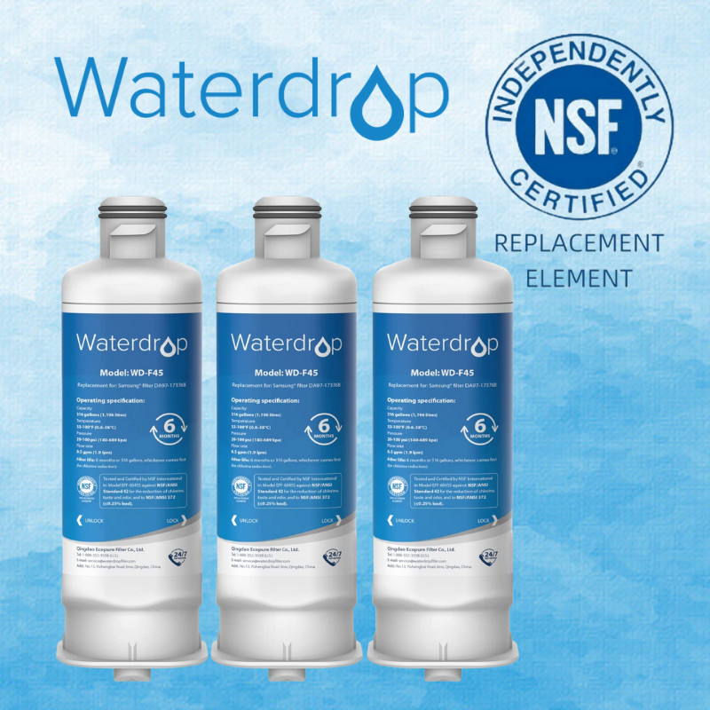 Waterdrop DA97-17376B Replacement for Samsung Refrigerator Water Filter, 3 Pack gallery