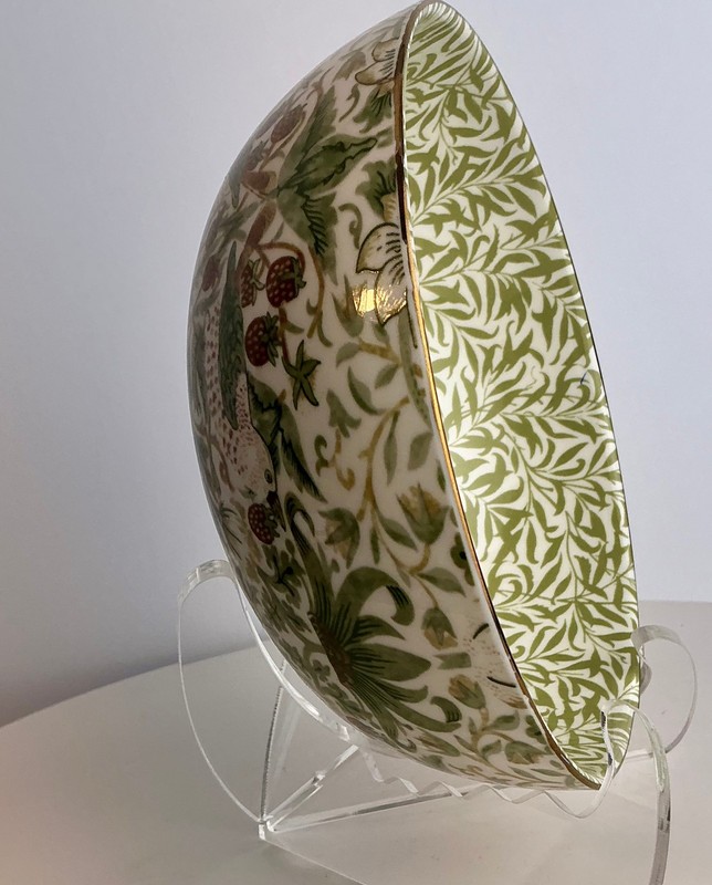 Morris & Co Strawberry Thief Sage Green Tableware – Willow Bough Collection gallery