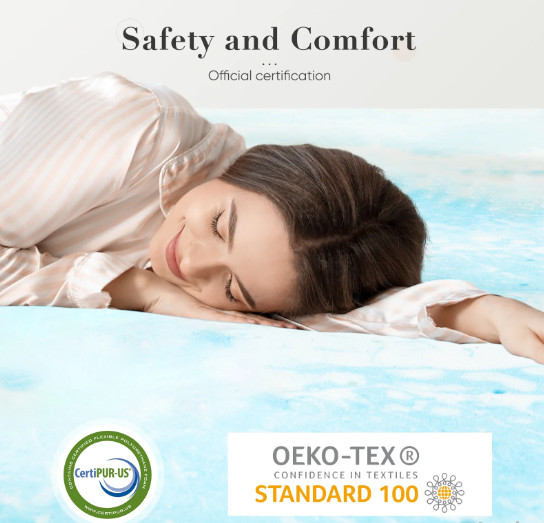 CONCETTA King 3in Cooling Gel Memory Foam Mattress Topper CertiPUR Washable gallery