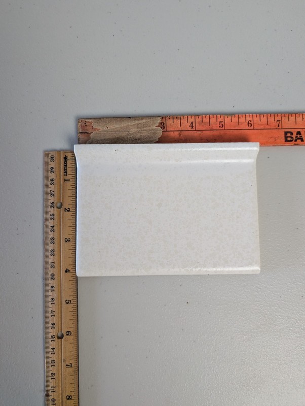 Ceramic Tile Cove Base Speckled Gloss White Monarch 6x4.25 Reclaimed gallery