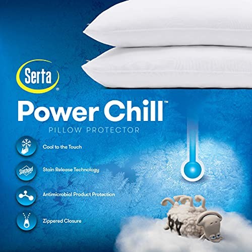 Power Chill Cooling Pillow Protectors, Stain Resistant and Zippered King White gallery