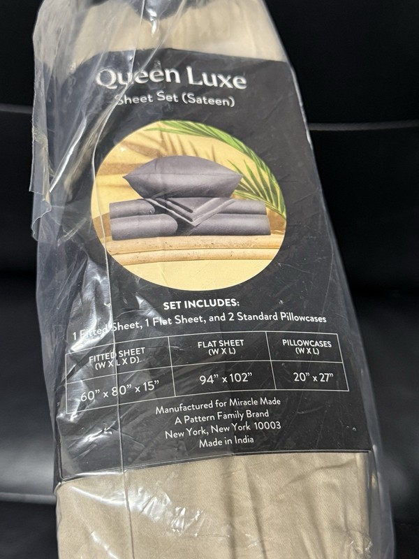Miracle Made EXTRA LUXE Sheet Set QUEEN Cooling Self Cleaning SAND Tan Sateen gallery