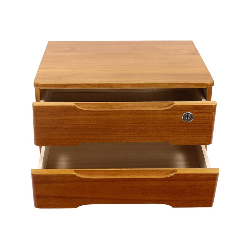 Wooden Desktop Storage Box with Lockable Drawers, Desk Organizer With 2 Tiers gallery