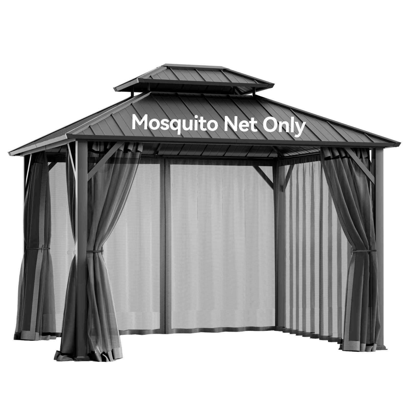 Gazebo Mosquito Netting Waterproof Insect Screen Easy Install Double Zippers gallery