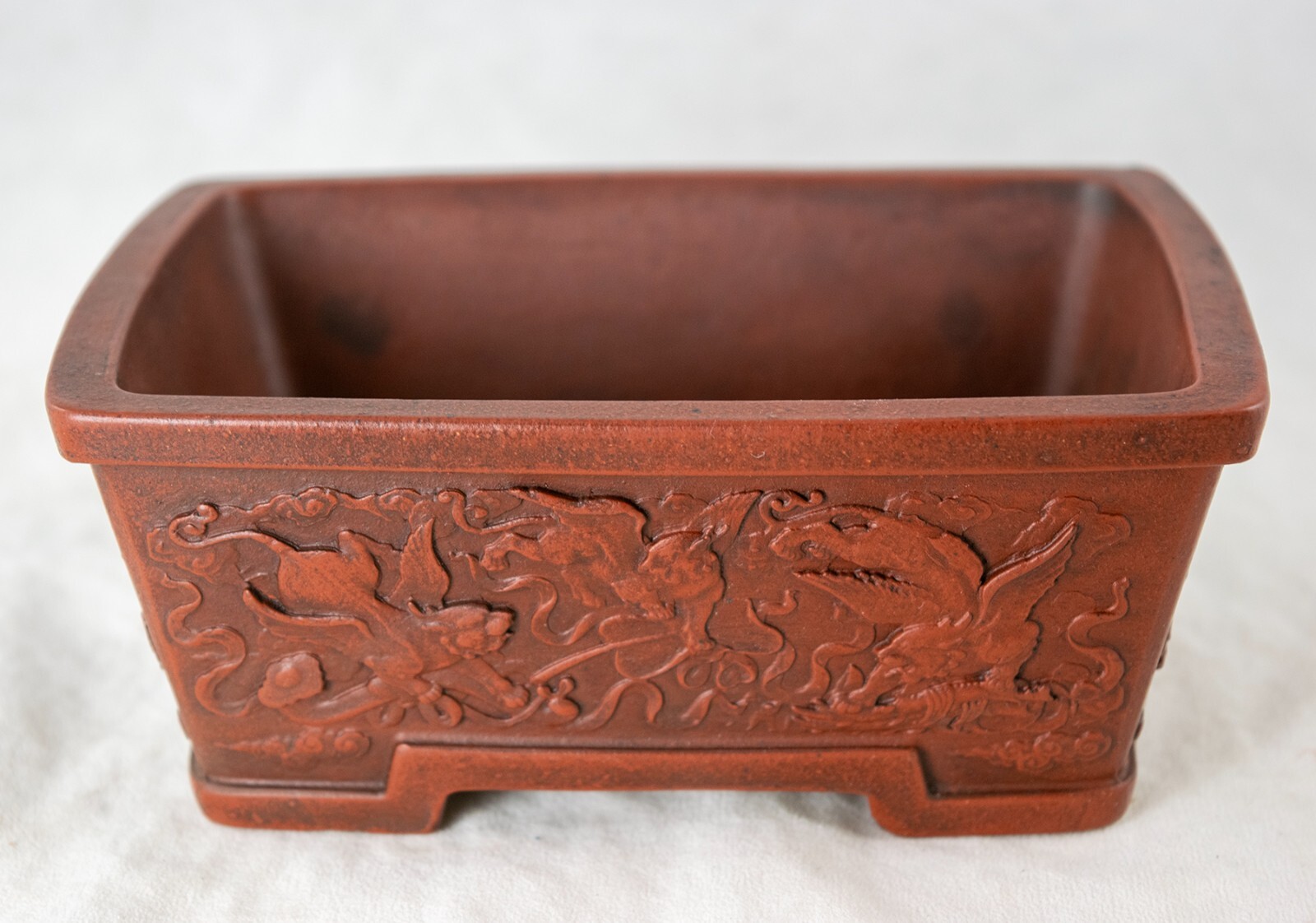 Vintage Rectangular Zisha Cactus & Succulent Bonsai Pot + Mesh 6"x 4.5"x 2.25" gallery