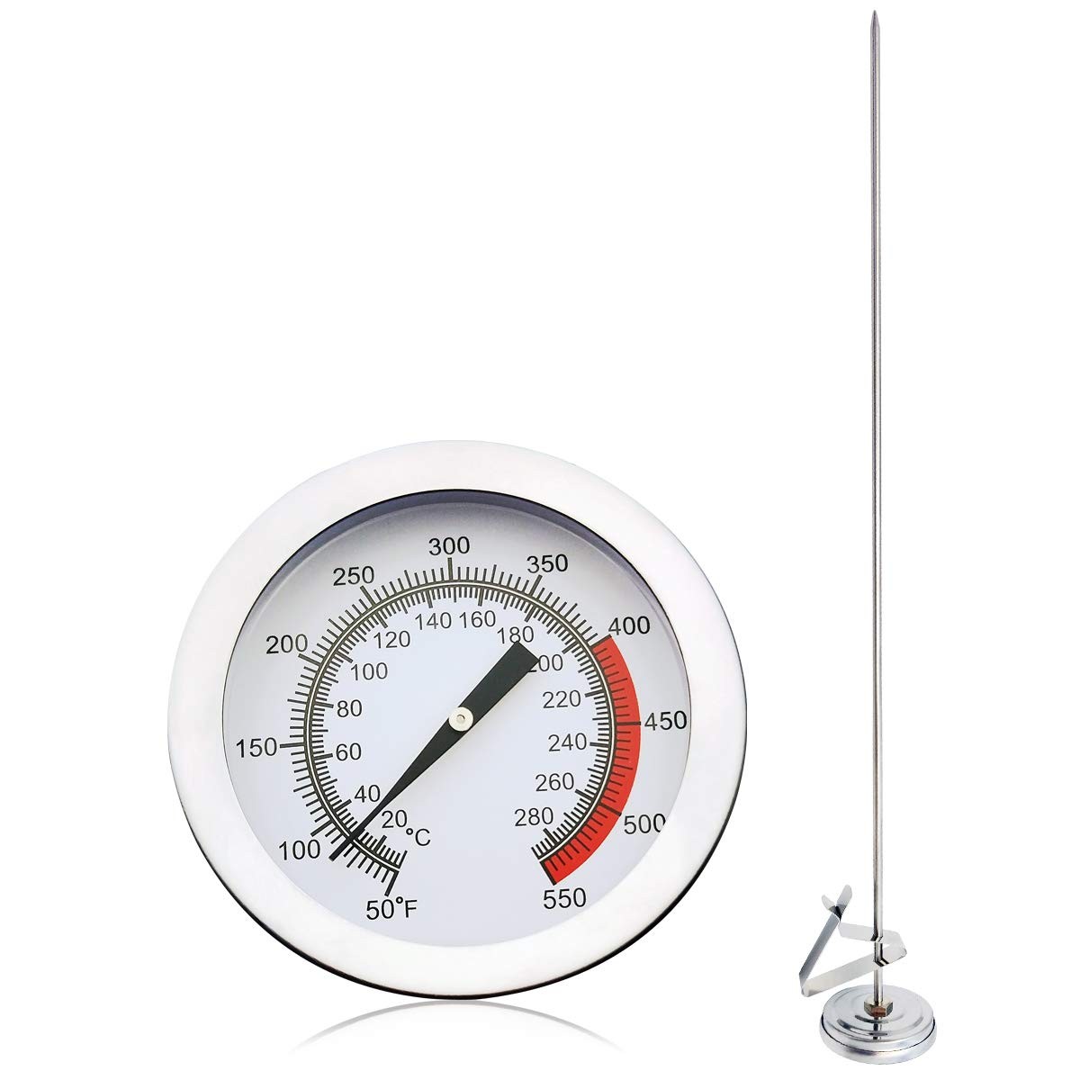 Deep Fryer Candy Turkey Thermometer Stainless Steel Clip Stem 15 Inch Cooking gallery