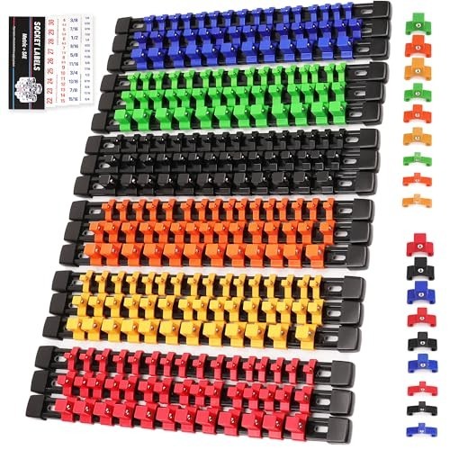18-Piece Socket Organizer Set - 1/4", 3/8", 1/2" Drive Clip Holder for Tool Box gallery