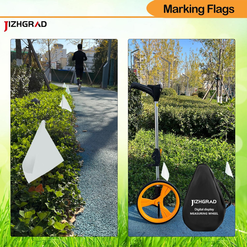 50Pack White Marking Flags 15X4X5 Inch Marker Flags Use for Yard & Lawn Bound gallery