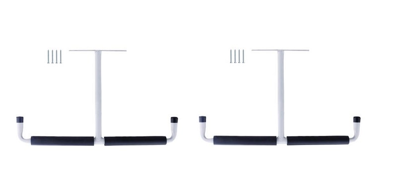 2x Overhead Garage Storage Hooks Rack Ceiling Mount Hanger 2-Way Plate + Screws gallery