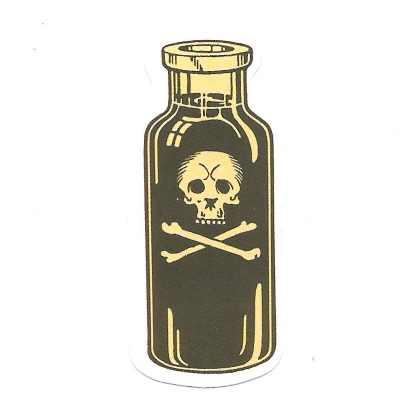 Poison Bottle Sticker Cork Skull Crossbones Die Cut Vinyl Goth Spooky Decal gallery