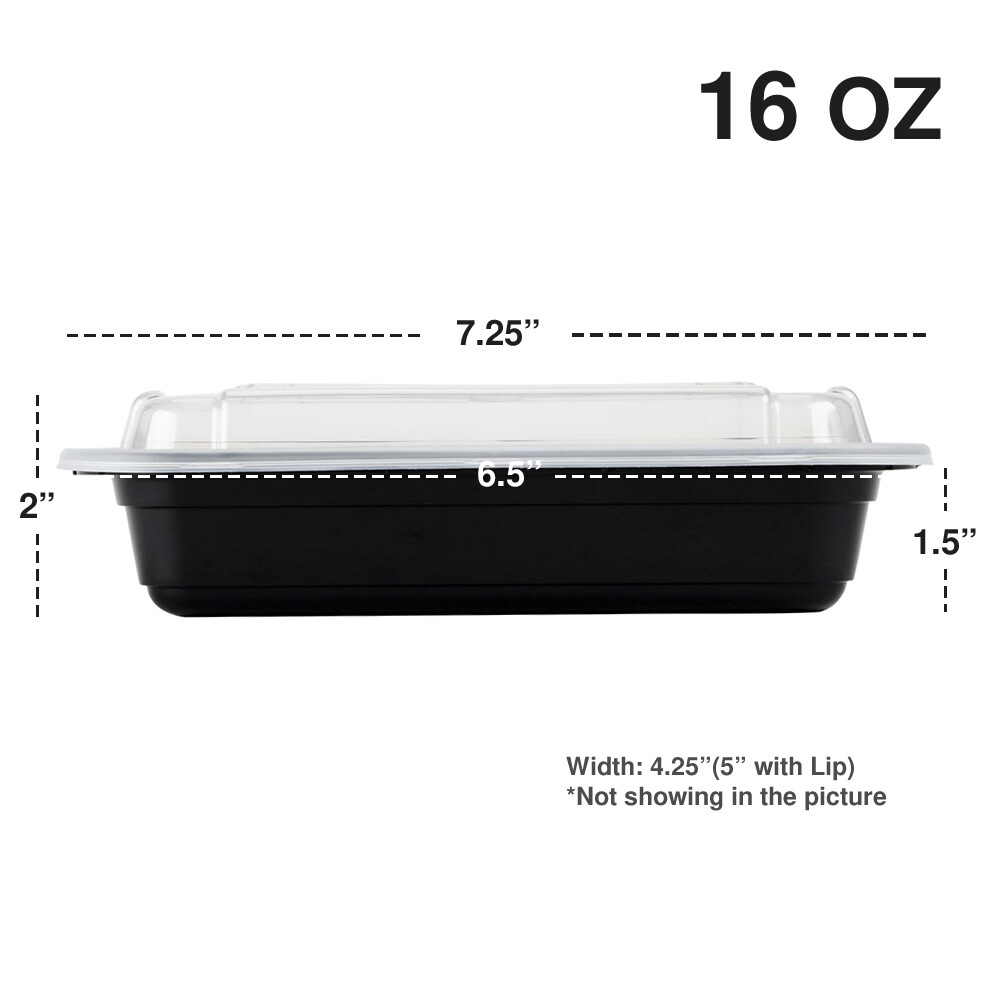Pactiv 16 oz Plastic Meal Prep Food Containers w/ Lids, High Quality Made in USA gallery