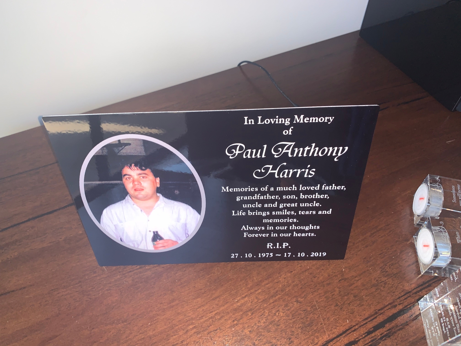 Photo Plaque Personalised Memorial (Duraluxe) 29cm x 20cm gallery