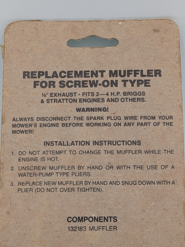 Vtg True Value Mower Replacement Muffler Fits 2-4 HP Engines - New Old Stock gallery