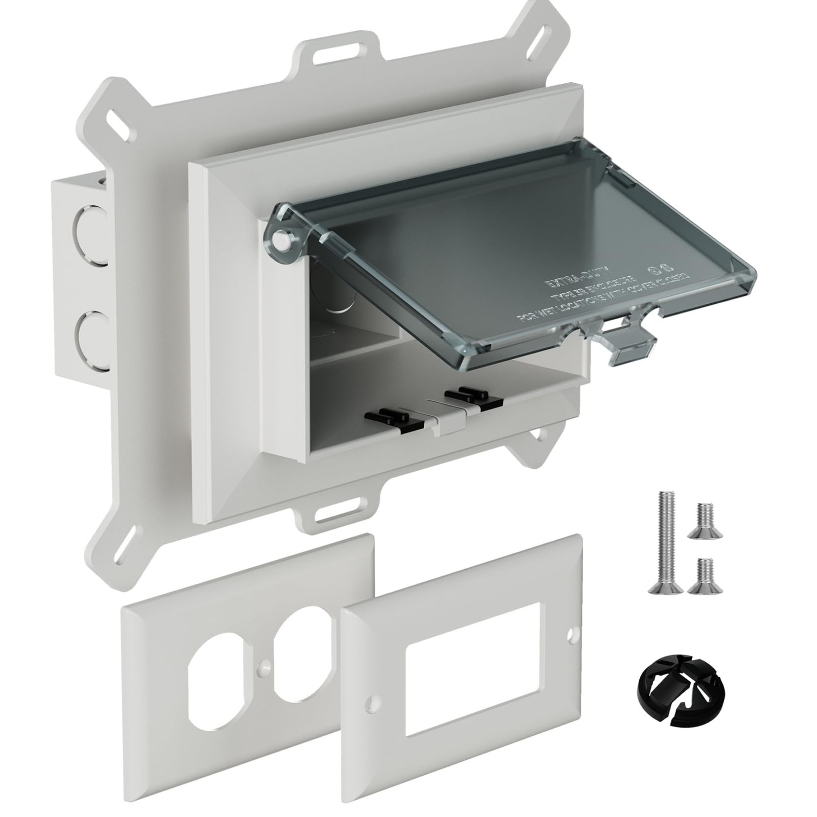 Recessed Outlet Box, DBHS1C-1 Low Profile Electrical Outlet Boxes, Wall Plate... gallery