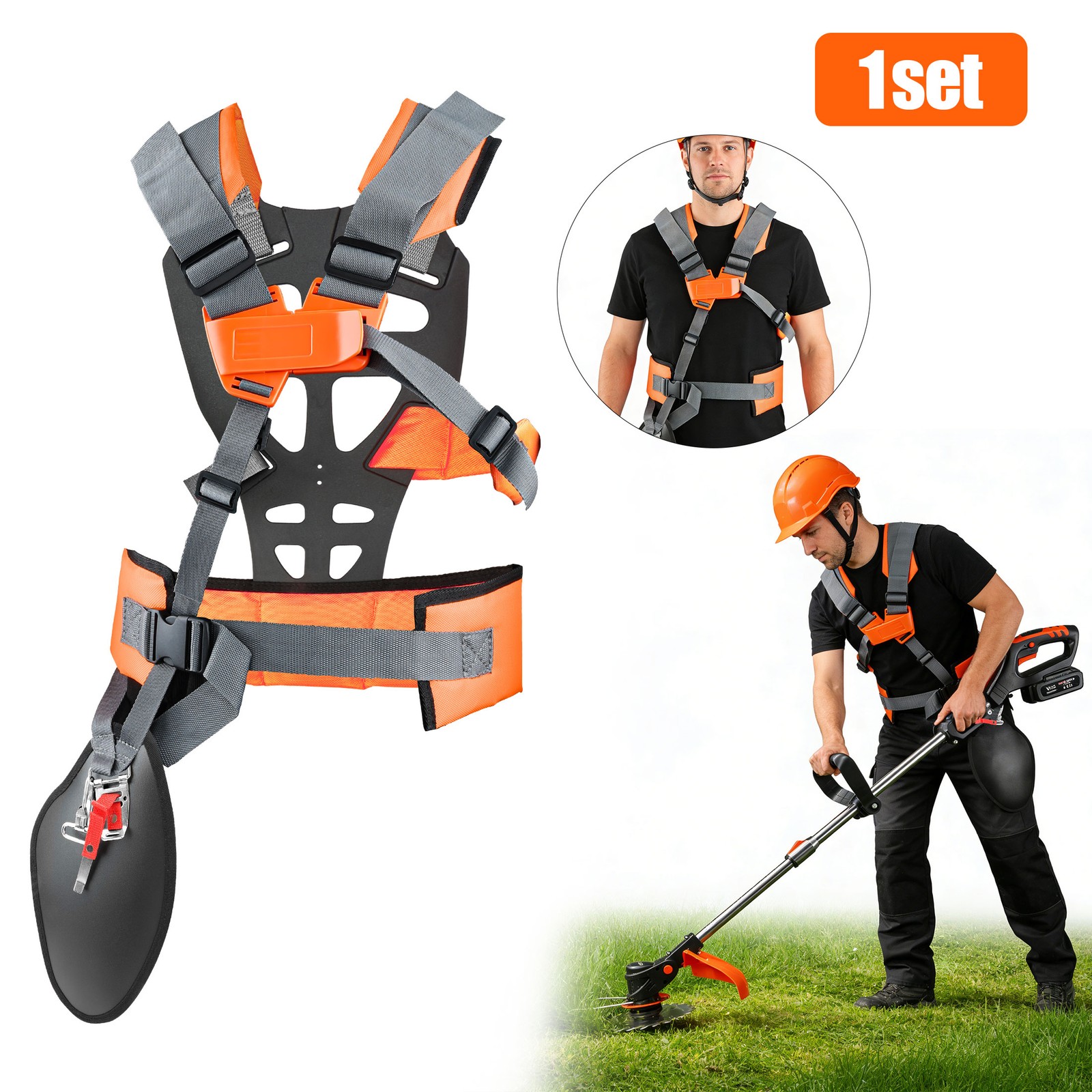 Double Shoulder Weed Eater Harness Strap Mower Brush Cutter Trimmer Support Belt gallery