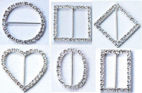 12 SQUARE ROUND RECTANGLE OVAL HEART RHINESTONE BUCKLES