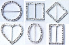 12 SQUARE ROUND RECTANGLE OVAL HEART RHINESTONE BUCKLES