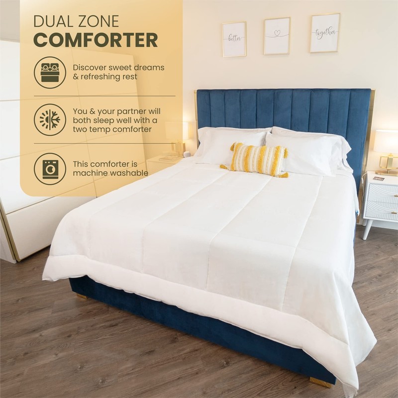 Kömforte Microfiber Dual Zone Comforter, His and Hers Blankets for Couples, C... gallery