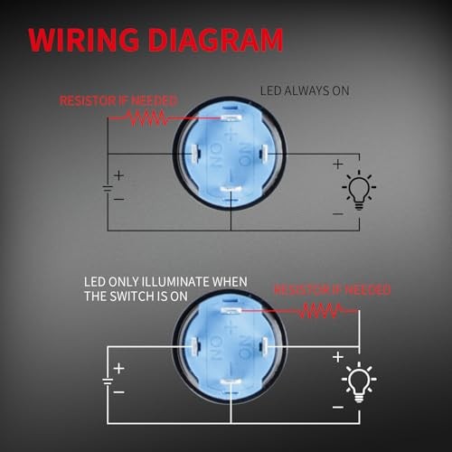 12mm Latching Push Button Switch 12V LED Blue Waterproof ON Off Silver gallery