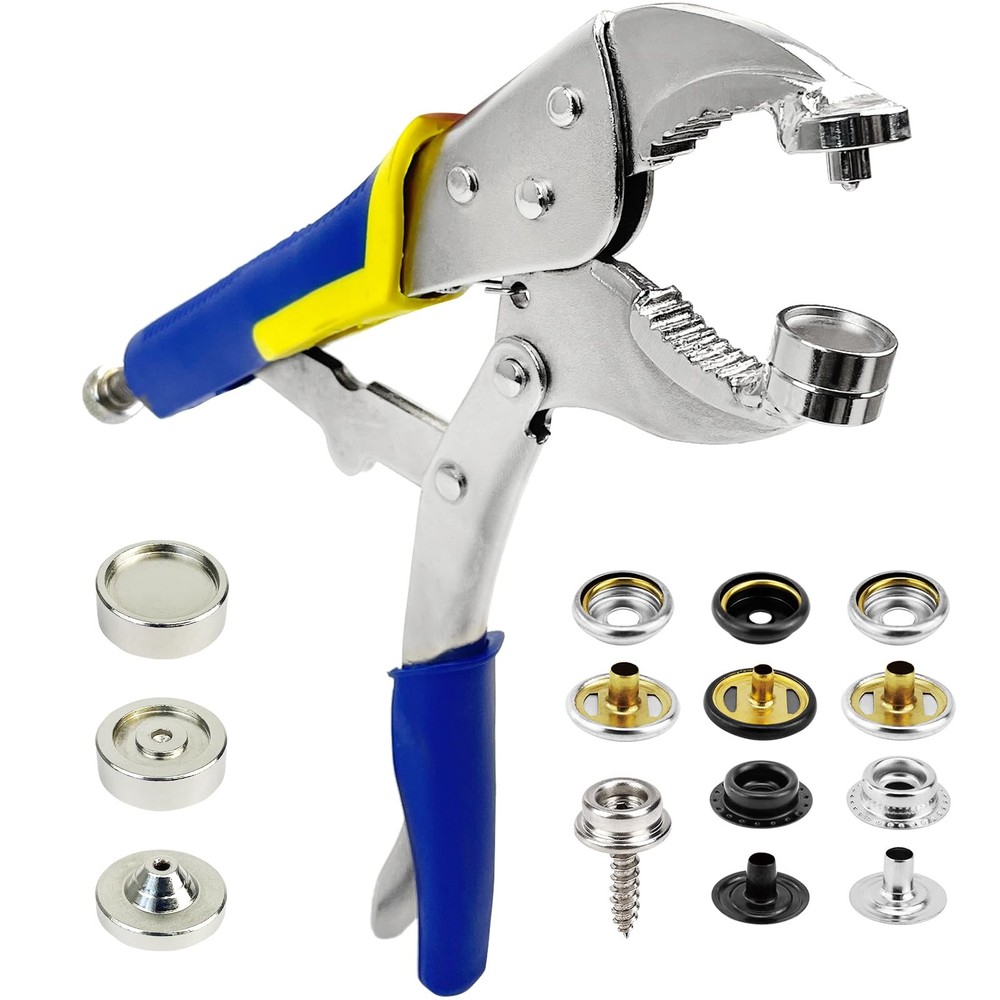 Snap Fastener Tool,Snap Tool for Boat Covers, Heavy Duty Snap Setter Pliers C...