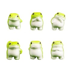 Mini Resin Frogs Figurines Tiny Animals Resin Figures 6 Pcs
