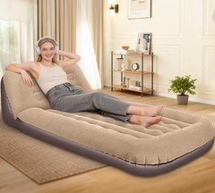Inflatable Couch for Camping, Air Mattress with Adjustable Backrest, Blow Up …