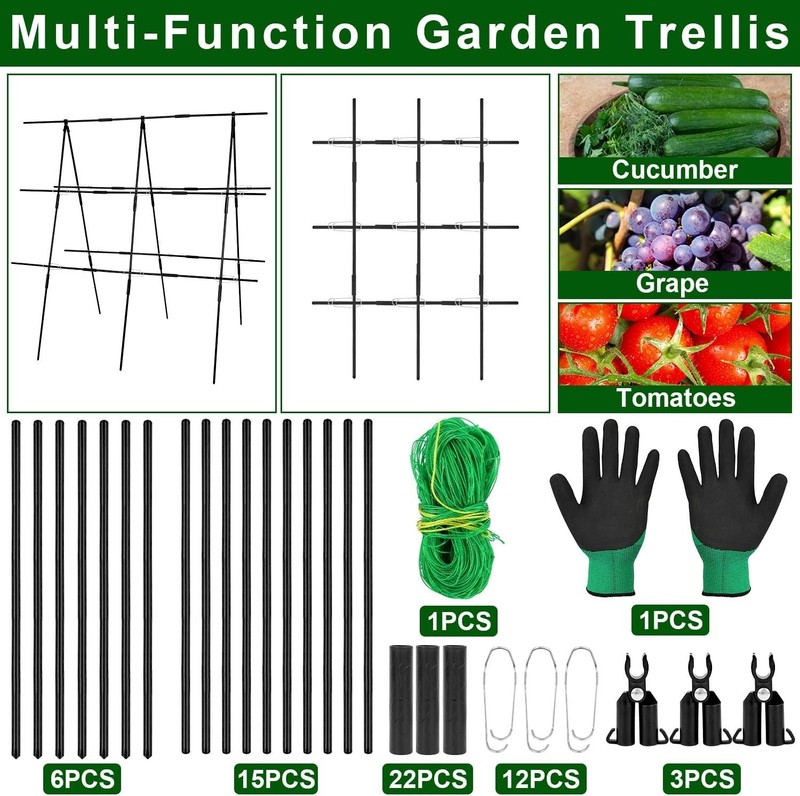 Metal A-Frame Garden Trellis for Climbing Plants, 48x48 Inch Support gallery
