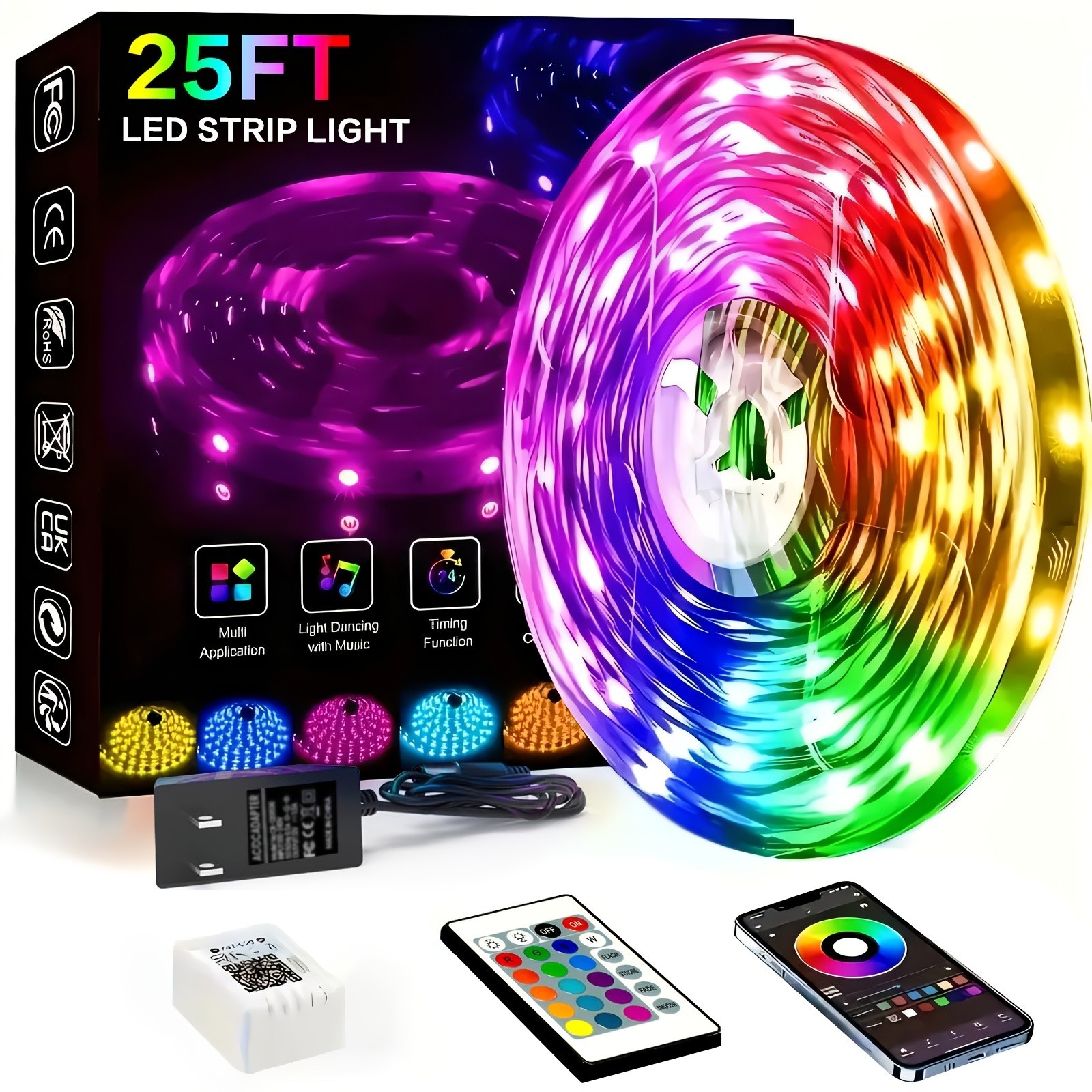 25Ft LED Strip Lights, Smart Light with App Remote Control, RGB LED Lights gallery
