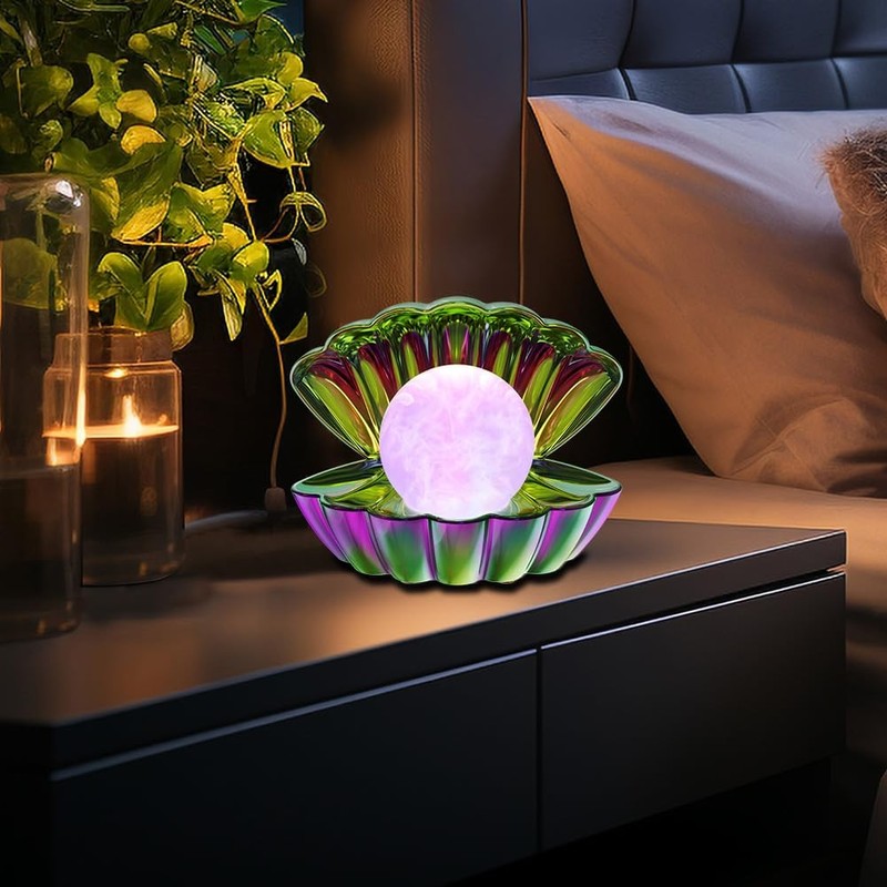 Shell Pearl Beach Night Light, RGB 8 Color Changing, Electroplating Colorful gallery