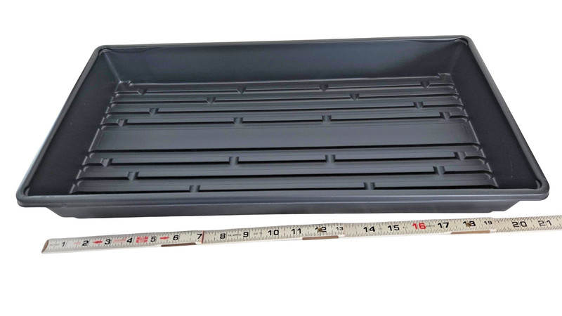 Solid Bottom Trays - No Holes - Black Plastic - Seed Starting Trays - Choose Qty gallery