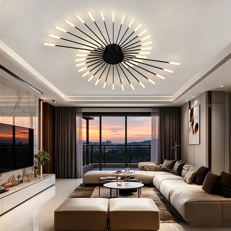 Elegant Fireworks LED Chandelier Ceiling Light for Bedroom Study Decor gallery