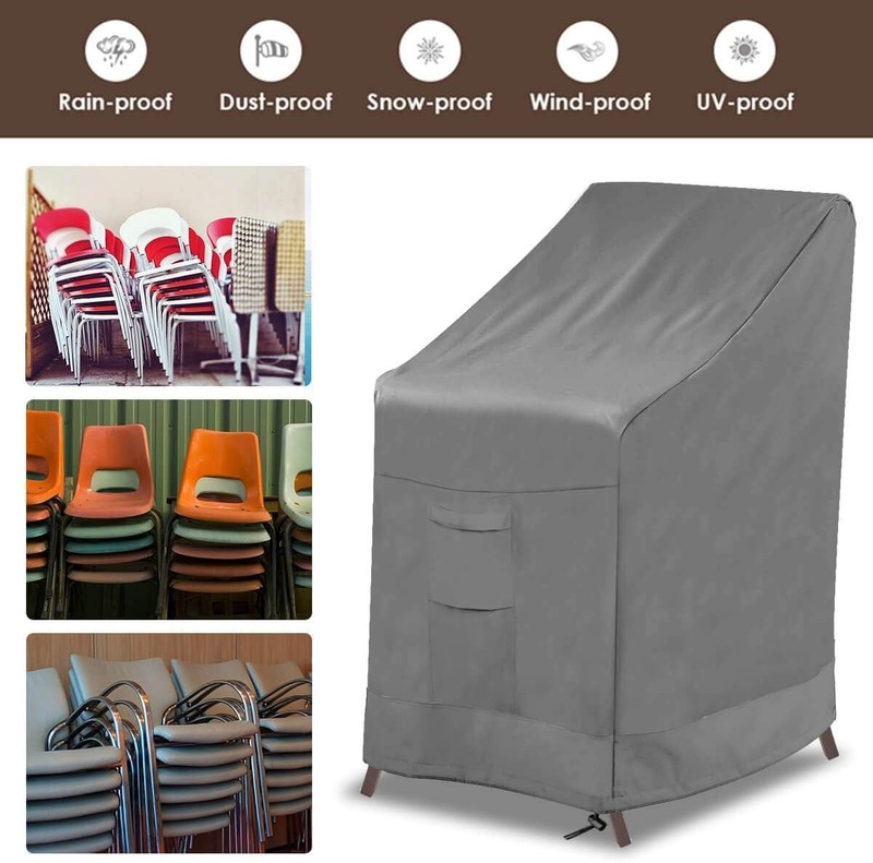 Waterproof Outdoor Stackable Chair Cover - Durable Oxford Fabric for 4-6 Chairs gallery