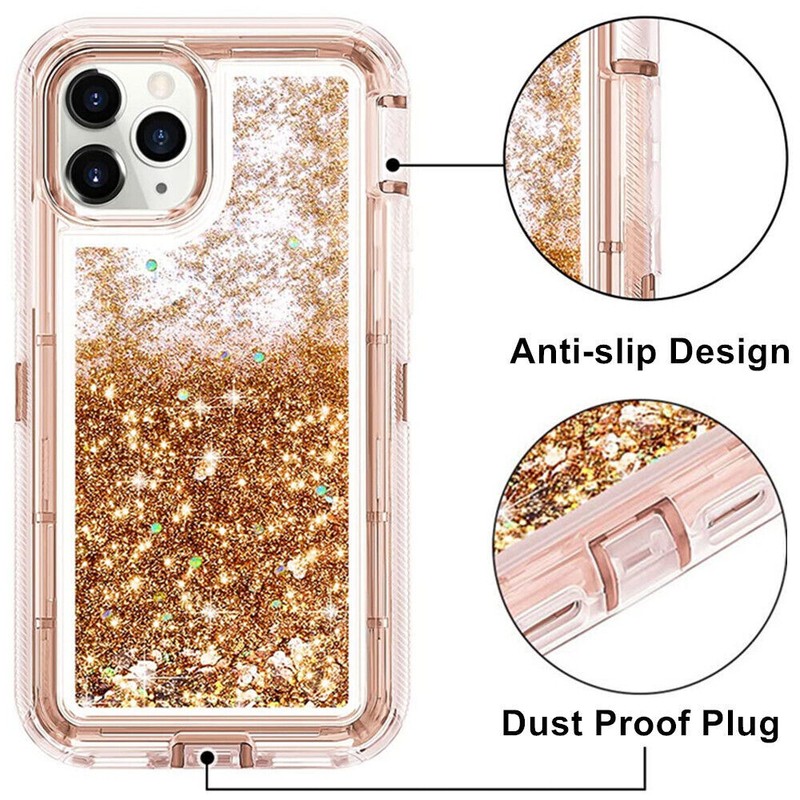 For Apple iPhone 15 14 13 12 11 Case Quicksand Liquid Glitter Bling Phone Cover gallery