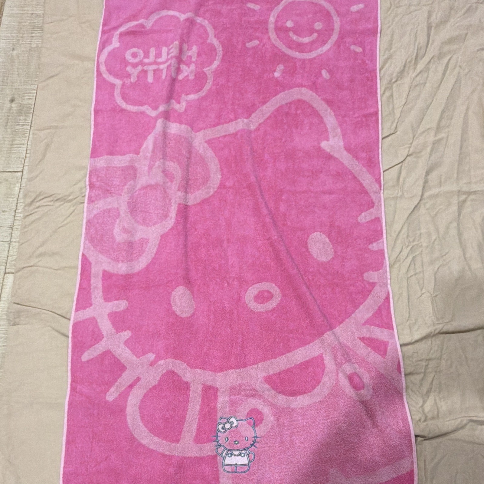 Hello Kitty Pink Embroidered Beach Towel 34 x 63 in 100% Cotton gallery
