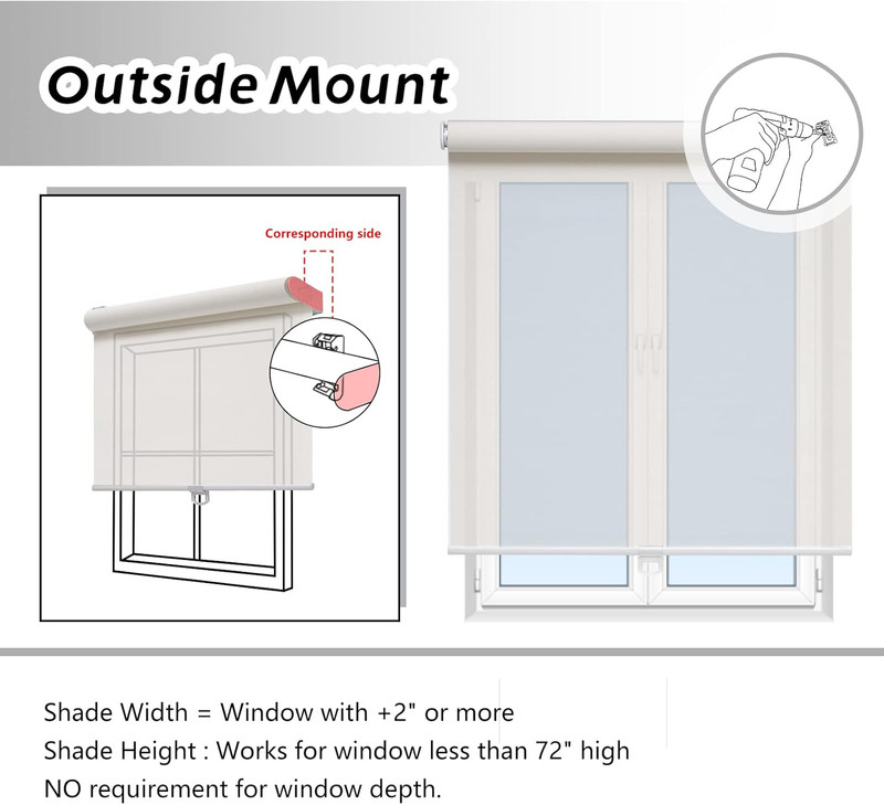 Cordless Roller Shades for Windows Light Filtering Shades with 5% Openness Solar gallery