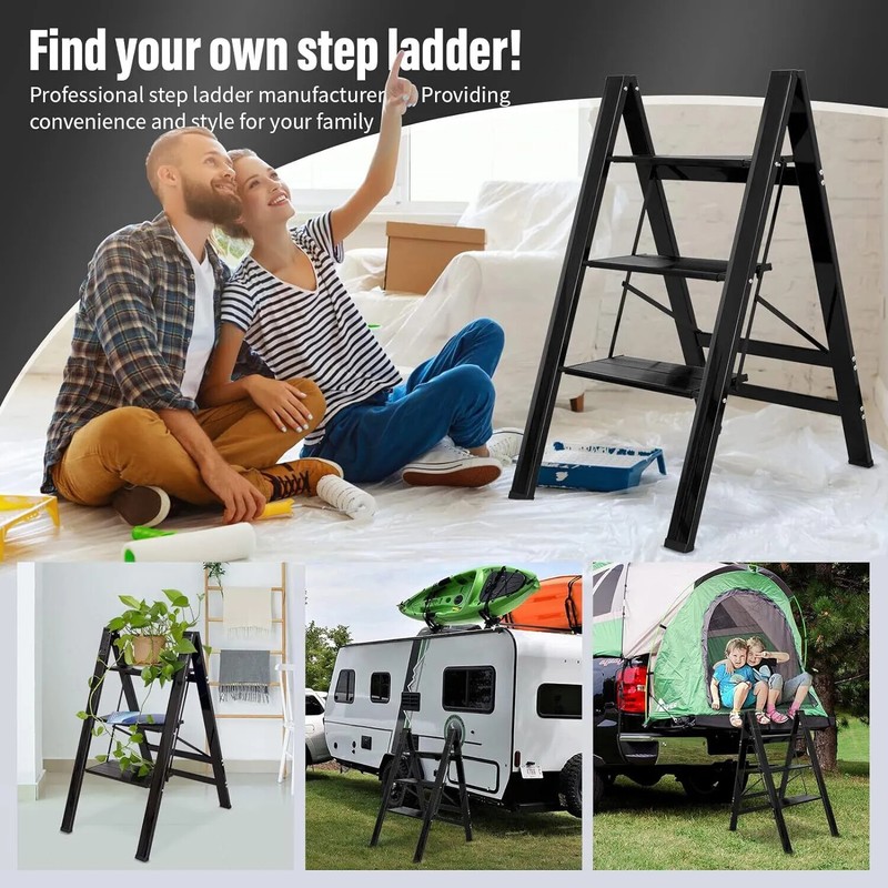 4 Step Ladder Folding Step Stool With Wide Anti-Slip Pedal Aluminum Lightweight gallery