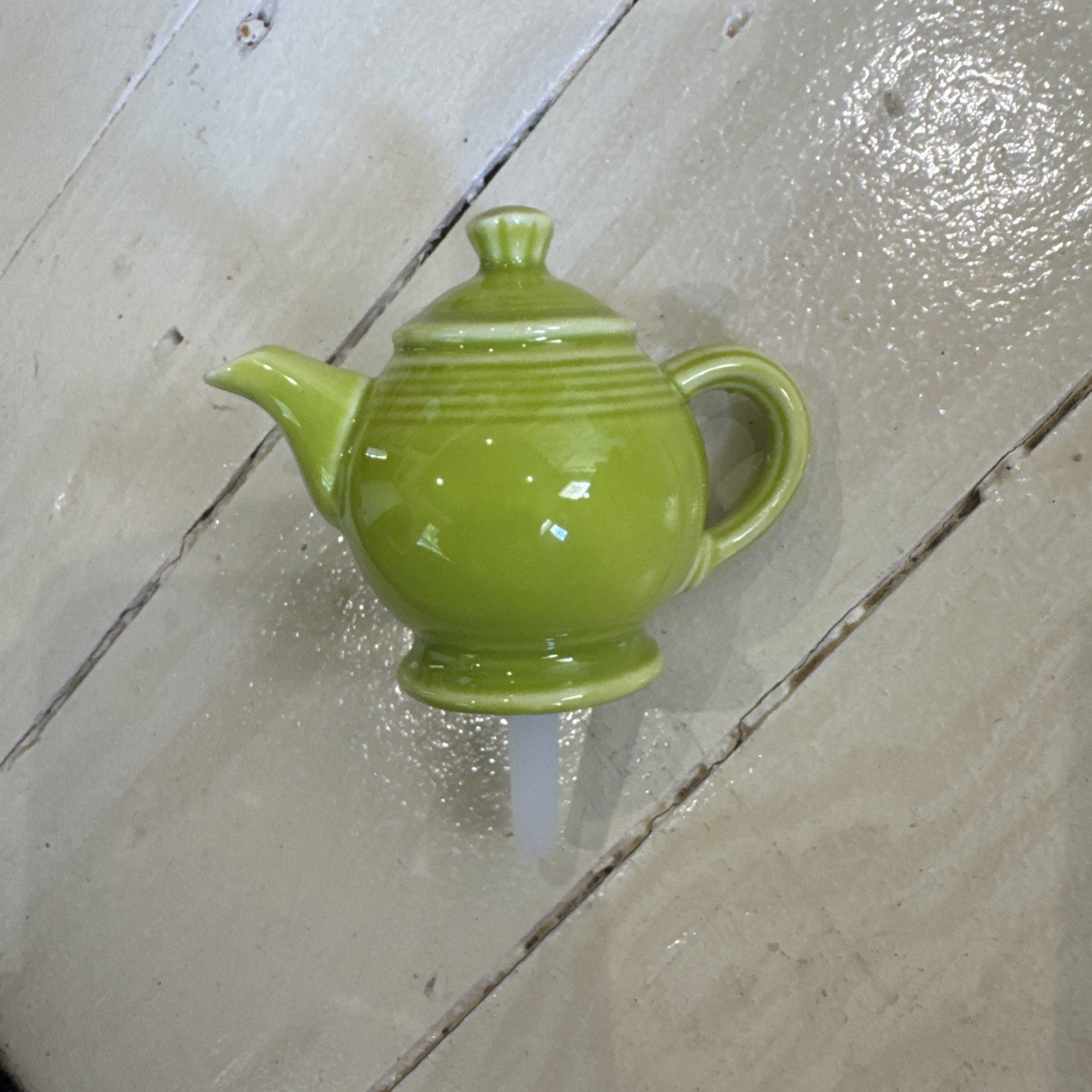 Nora Fleming Mini Green Tea pot For Fiesta Peony Bread Tray Brand New! Mini Only gallery