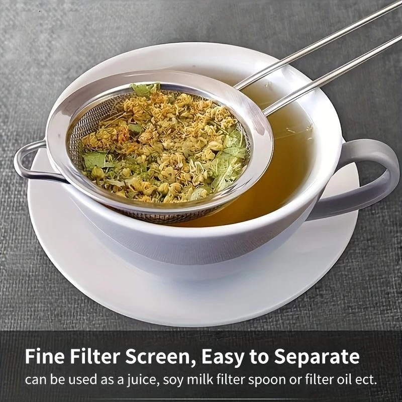 3PCS Kitchen Fine Mesh Strainer Stainless Steel Liquid Colander Sieve Strainer gallery