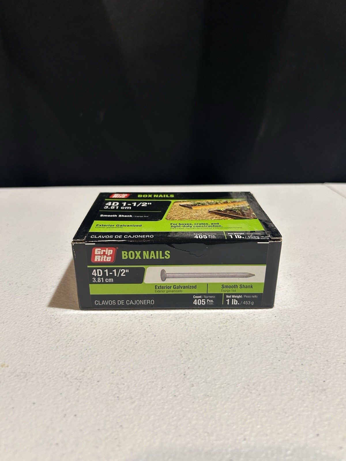 Grip-Rite Box Nails 4D 1-1/2” Exterior Galvanized Smooth Shank 1 Lb 405 Pcs gallery