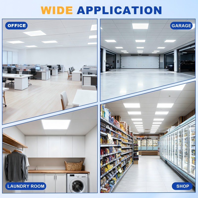 12 Pack 2x2 LED Flat Panel Lights 40W Dimmable 3000K-6500K Drop Ceiling Fixtures gallery