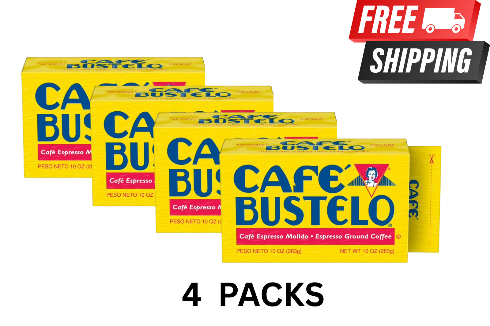 4 pack Cafe Bustelo Ground Espresso Coffee 10oz Brick gallery