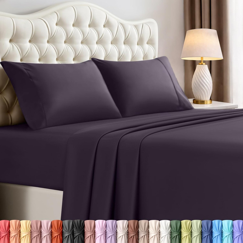 Queen Size Sheet Set – 4 Piece Bed Sheets, Soft and Breathable Microfiber, Inclu gallery