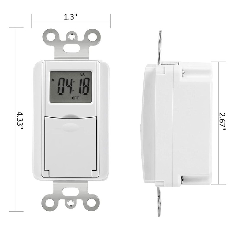 DEWENWILS 7 Day Programmable In Wall Timer Switch for Lights & Fans ETL gallery