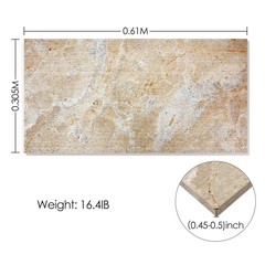 4pcs 24×12″ Natural Marble Tiles Textured Stone Floor & Backsplash & Wall Panels